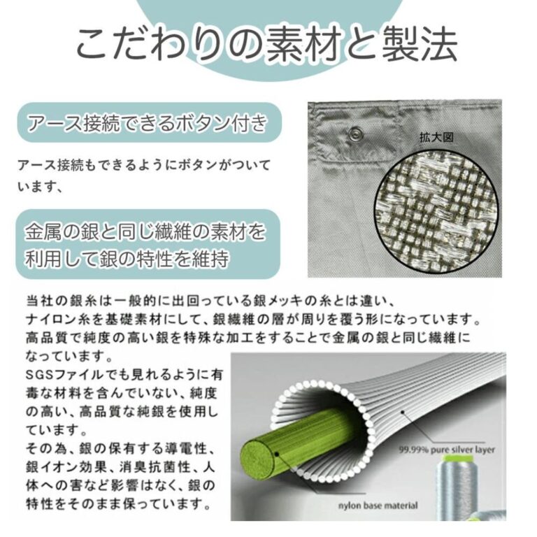 電磁波シールド カーテン 200×140cm 純銀EMFシート 電磁波防止