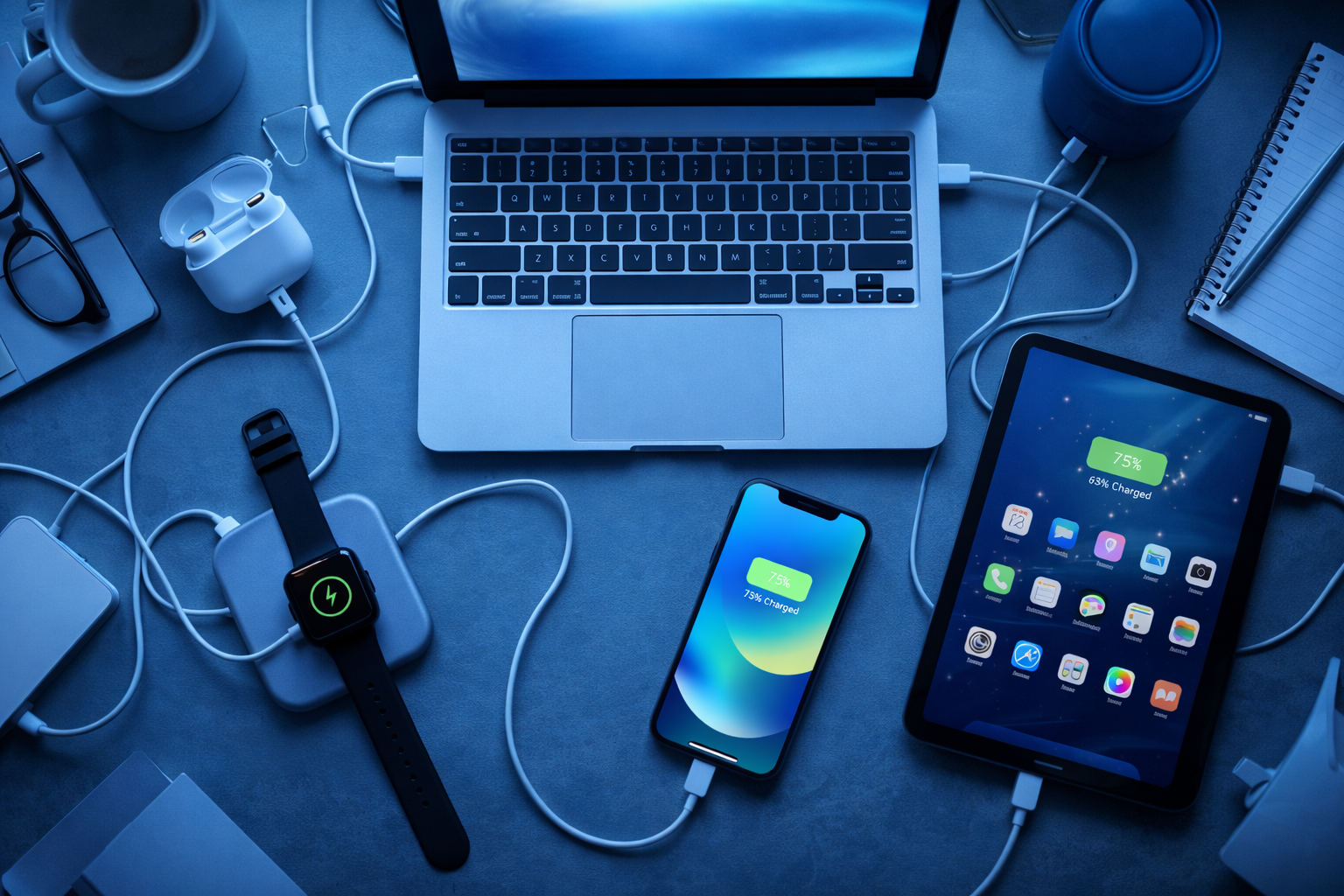 電磁波に囲まれた現代生活のイメージ