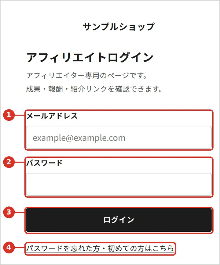 ログイン画面